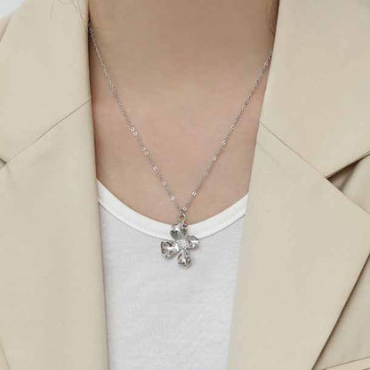Girl Beautiful Flower 925 Sterling Silver Necklace