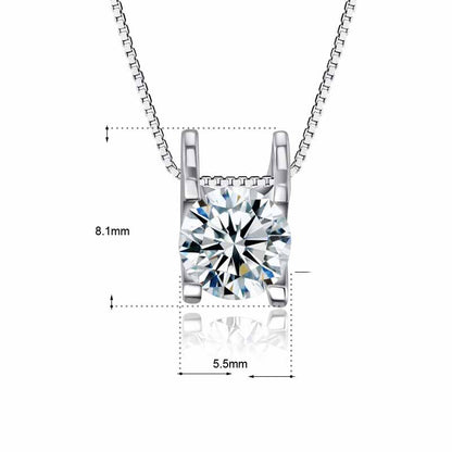 Classic Round CZ Square 925 Sterling Silver Pendant
