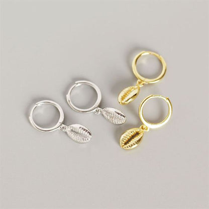 Simple Hollow Shell 925 Sterling Silver Leverback Earrings