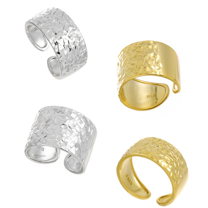 Fashion Hamme Paint 925 Sterling Silver Adjustable Ring