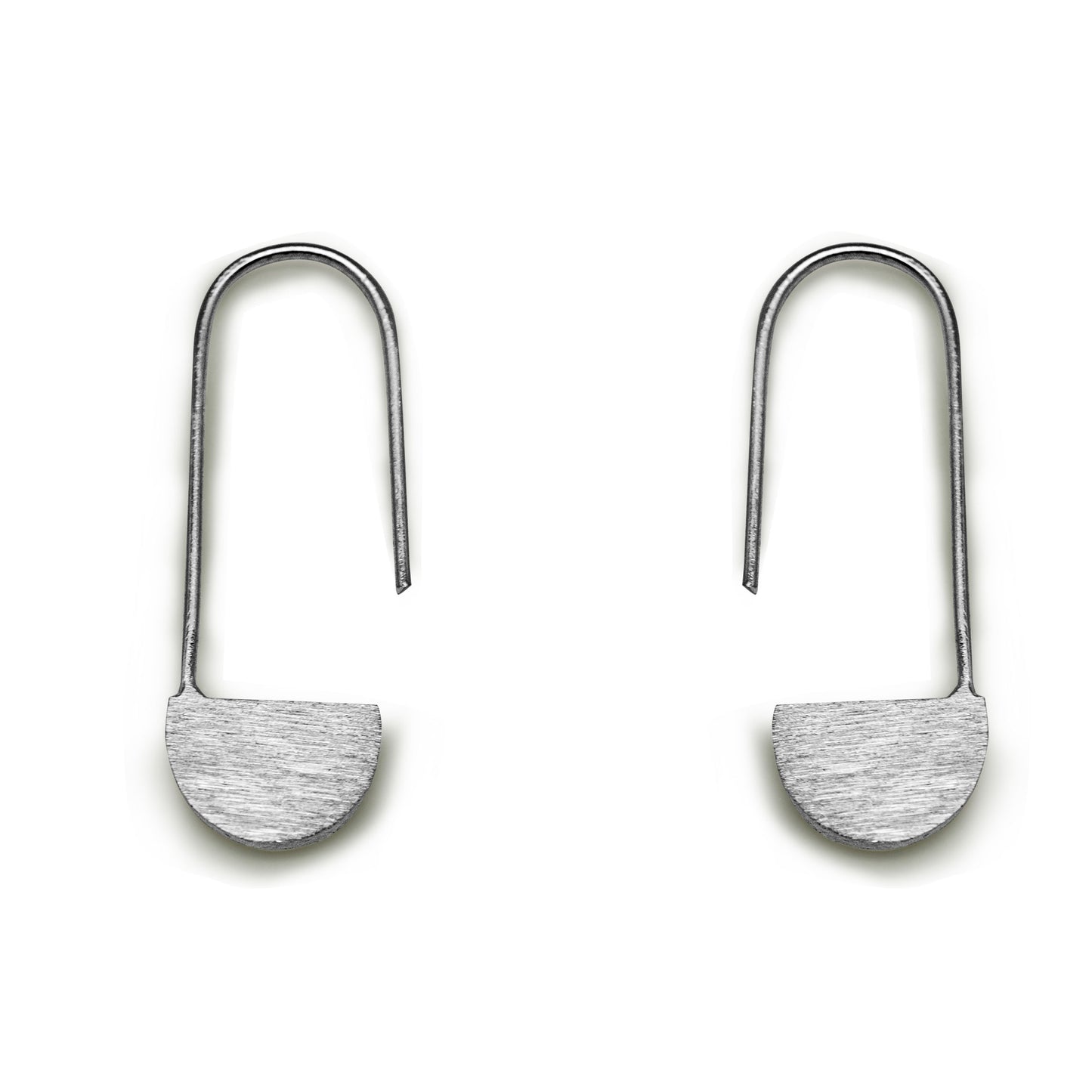 Open Size Black White Clip 925 Sterling Silver Hook Earrings