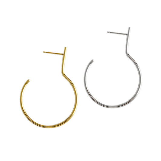 Simple Geometric Semicircle 925 Sterling Silver Dangling Earrings