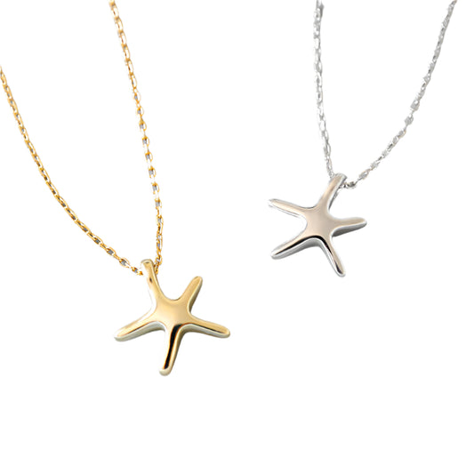 Simple Starfish Five Stars 925 Sterling Silver Necklace