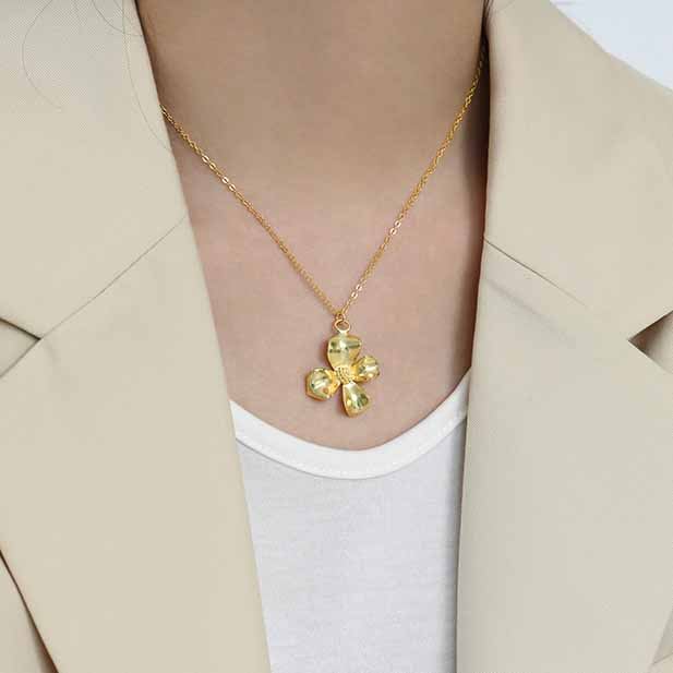 Girl Beautiful Flower 925 Sterling Silver Necklace