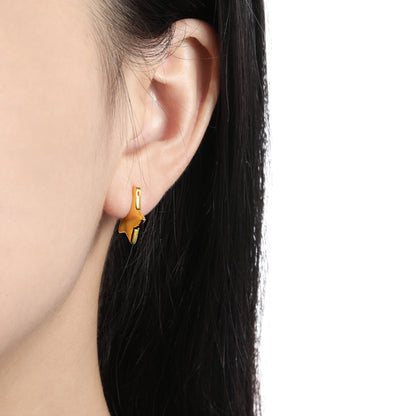 Girl Cute Mini Star 925 Sterling Silver Hoop Earrings