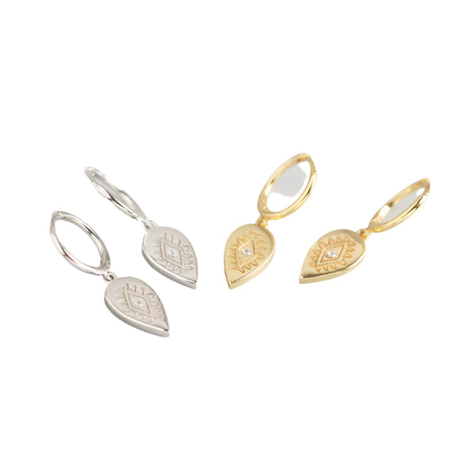 Fashion CZ Waterdrop Geometry 925 Sterling Silver Earring Buckles