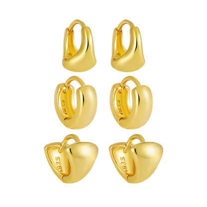 Geometry Minimalism Mini Circles 925 Sterling Silver Hoop Earring (Single)