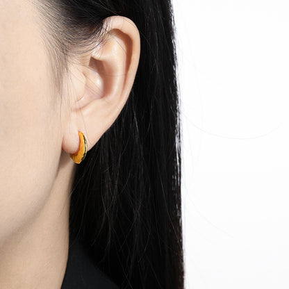 Geometry Irregular Matte Circle 925 Sterling Silver Hoop Earrings