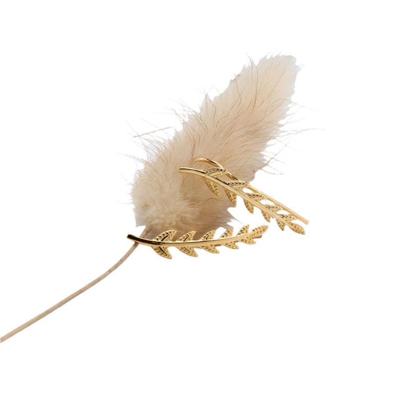 Casual Leaves Branch 925 Sterling Silver Climbing Stud Earrings