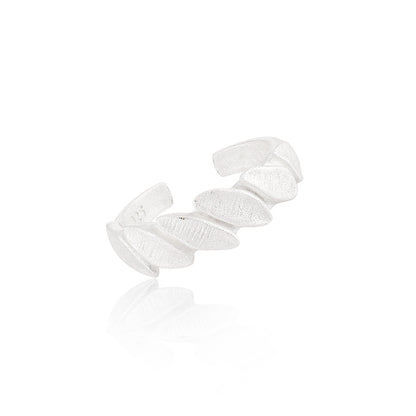 Party Irregular Leaves 925 Sterling Silver Adjustable Ring