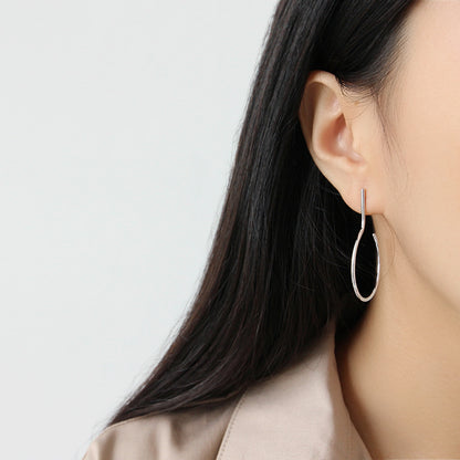 Simple Geometric Semicircle 925 Sterling Silver Dangling Earrings