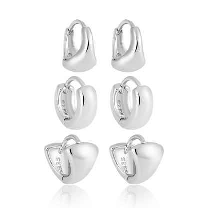 Geometry Minimalism Mini Circles 925 Sterling Silver Hoop Earring (Single)