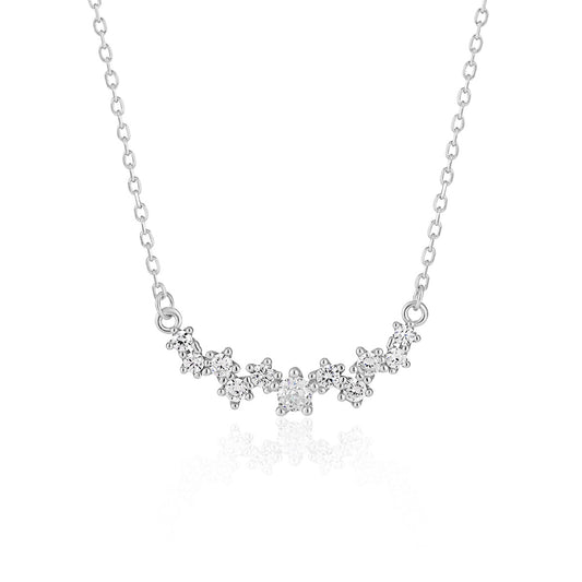 Women Beautiful Irregular CZ 925 Sterling Silver Necklace