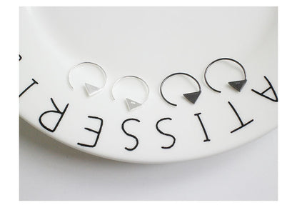 Arrows Brushed Hook 925 Sterling Silver Black White Hoop Earrings