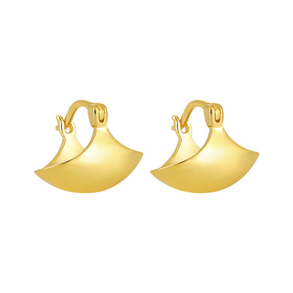 Fashion Modern Arc 925 Sterling Silver Hoop Earrings