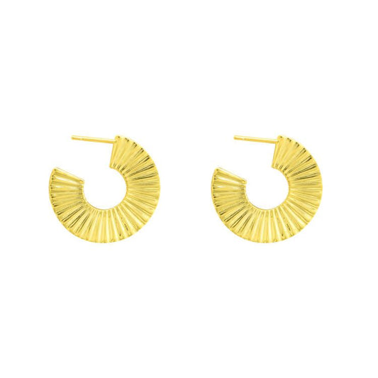 Women Sector Circle 925 Sterling Silver Hoop Earrings