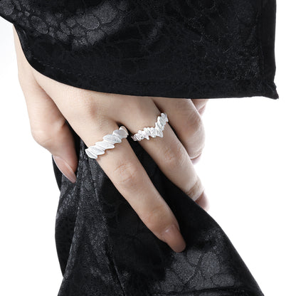 Party Irregular Leaves 925 Sterling Silver Adjustable Ring