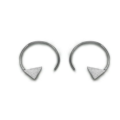 Arrows Brushed Hook 925 Sterling Silver Black White Hoop Earrings
