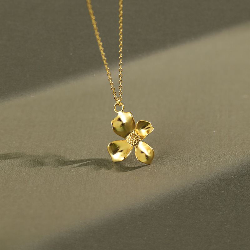 Girl Beautiful Flower 925 Sterling Silver Necklace