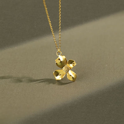 Girl Beautiful Flower 925 Sterling Silver Necklace