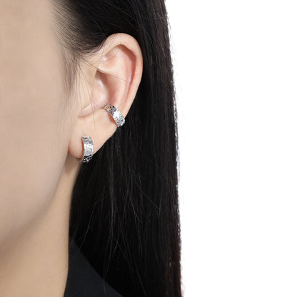 Fashion Scale Painted 925 Sterling Silver Non-Pierced Earring(Single)