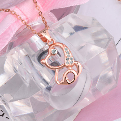 Cute Dog Solid 925 Sterling Sliver Pendant