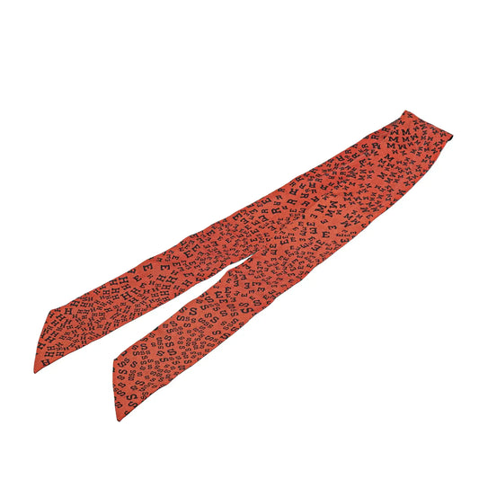 Hermès Scattered Letters Silk Twilly Scarf