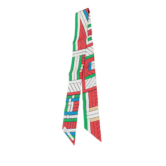 Hermès Tresses H Silk Twilly Scarf