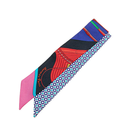 Hermès Clic Clac Modern Cannage Silk Twilly Scarf