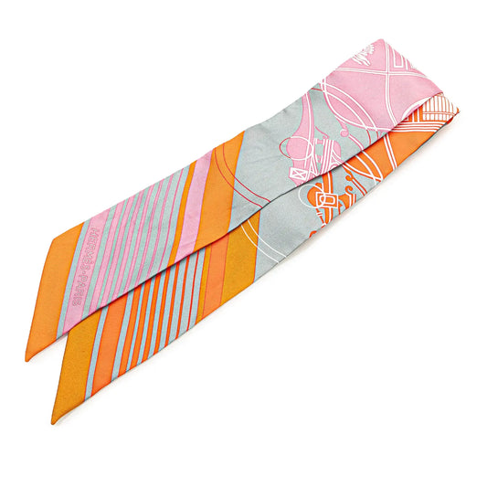 Hermès Ex-Libris Silk Twilly Scarf