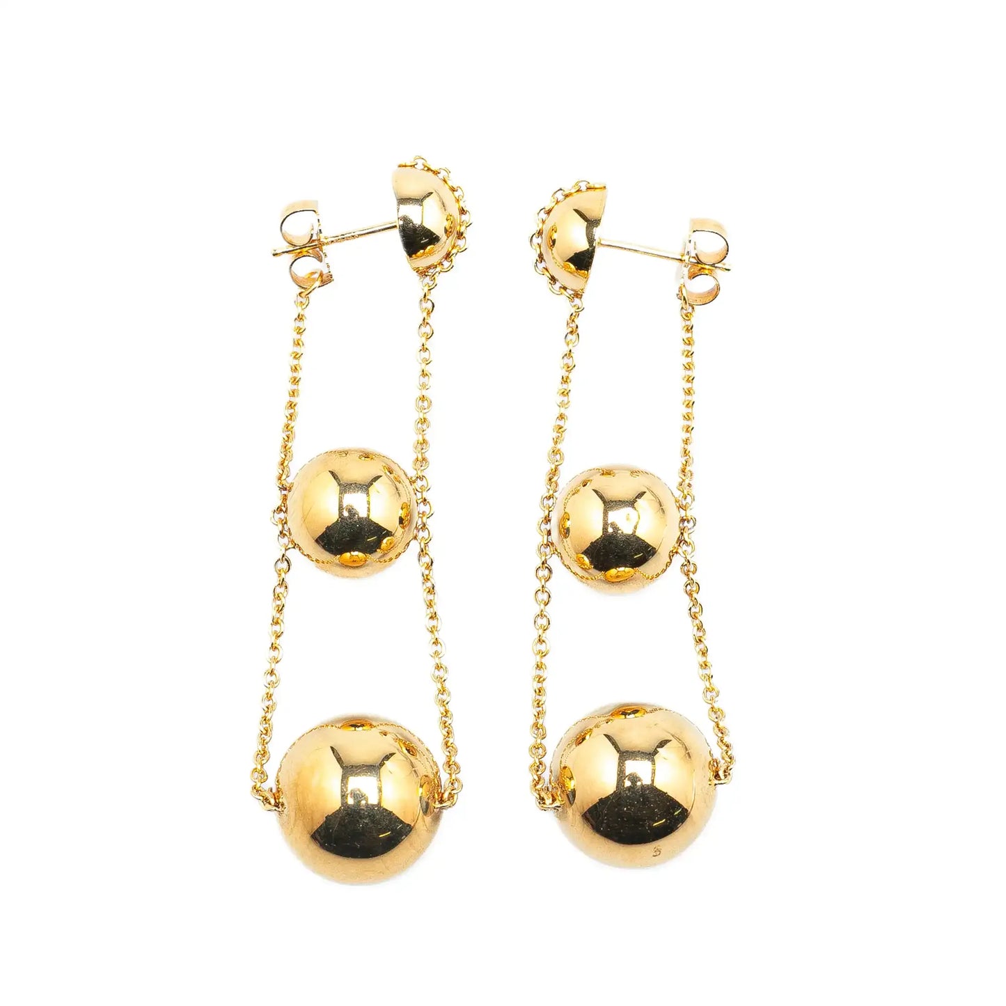 Tiffany 18K Yellow Gold Triple Drop Push Back Earrings