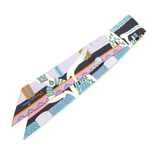 Hermès Fantaisie d Etriers Silk Twilly Scarf