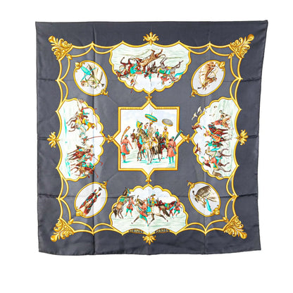 Hermès Les Chevaux des Moghols Silk Scarf