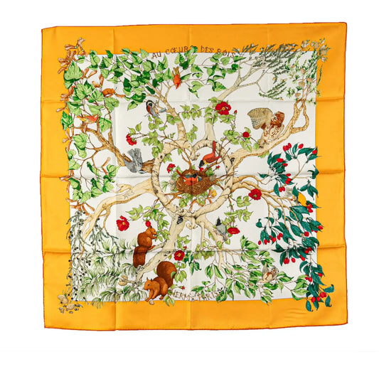 Hermès Au Coeur des Bois Silk Scarf