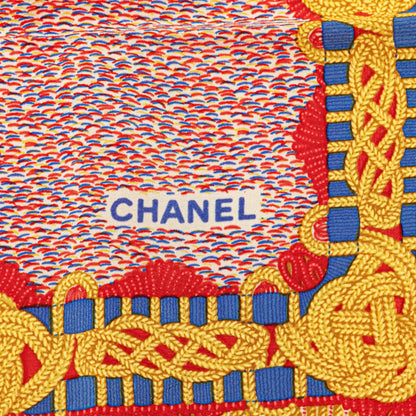 Chanel Nautical Rope Knot Print Silk Scarf