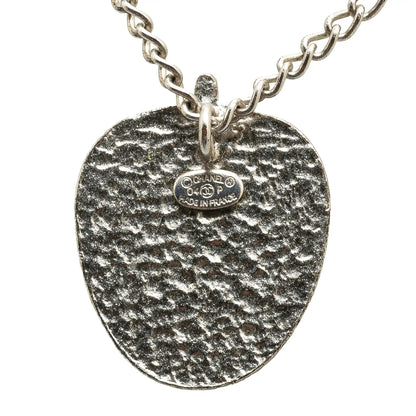 Chanel Silver Plated Enamel CC Strawberry Charm Pendant Necklace