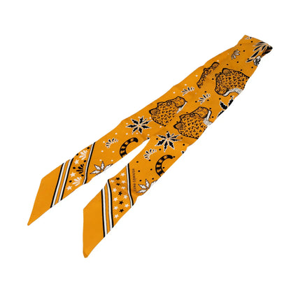 Hermès Les Leopards Bandana Silk Twilly Scarf