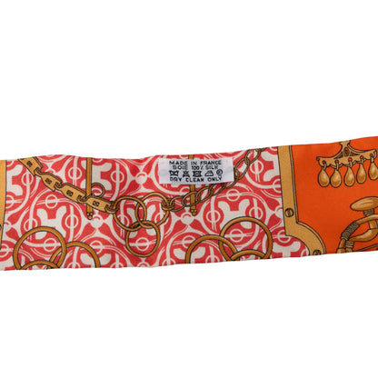 Hermès Mors Et Gourmettes Remix Silk Twilly Scarf