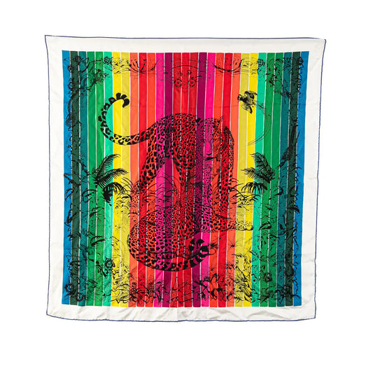 Hermès Jungle Love Rainbow Silk Scarf