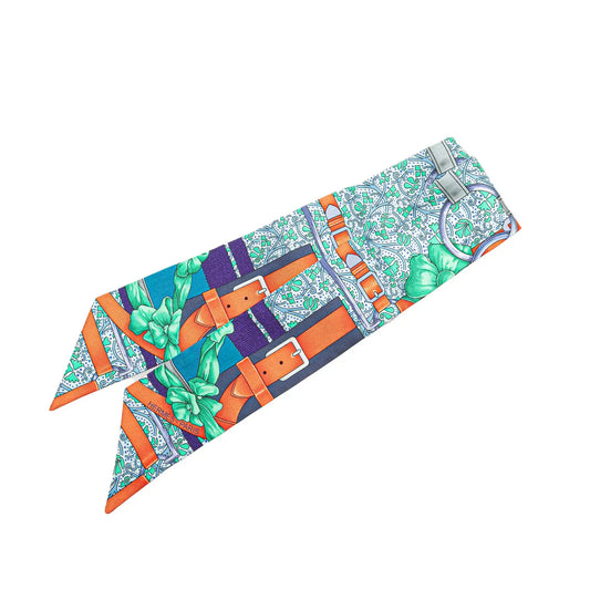 Hermès Grand Manege Fleuri Silk Twilly Scarf