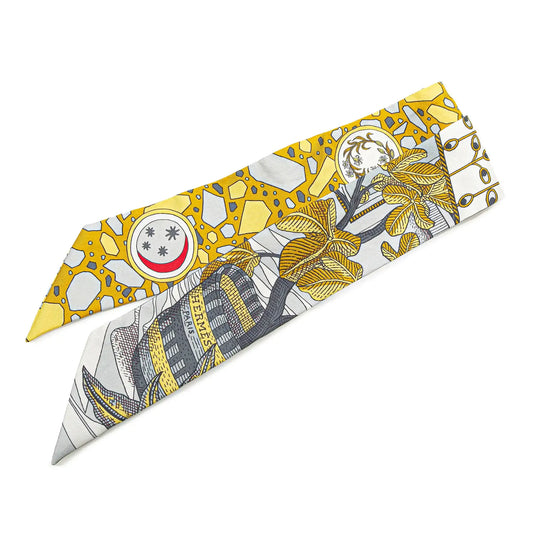 Hermès La Danse Des Amazones Twilly Silk Scarf