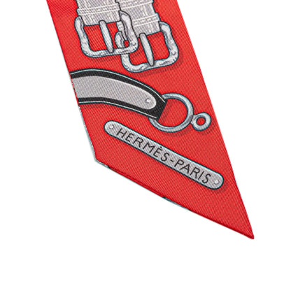 Hermès Harnais Des Presidents Twilly Silk Scarf