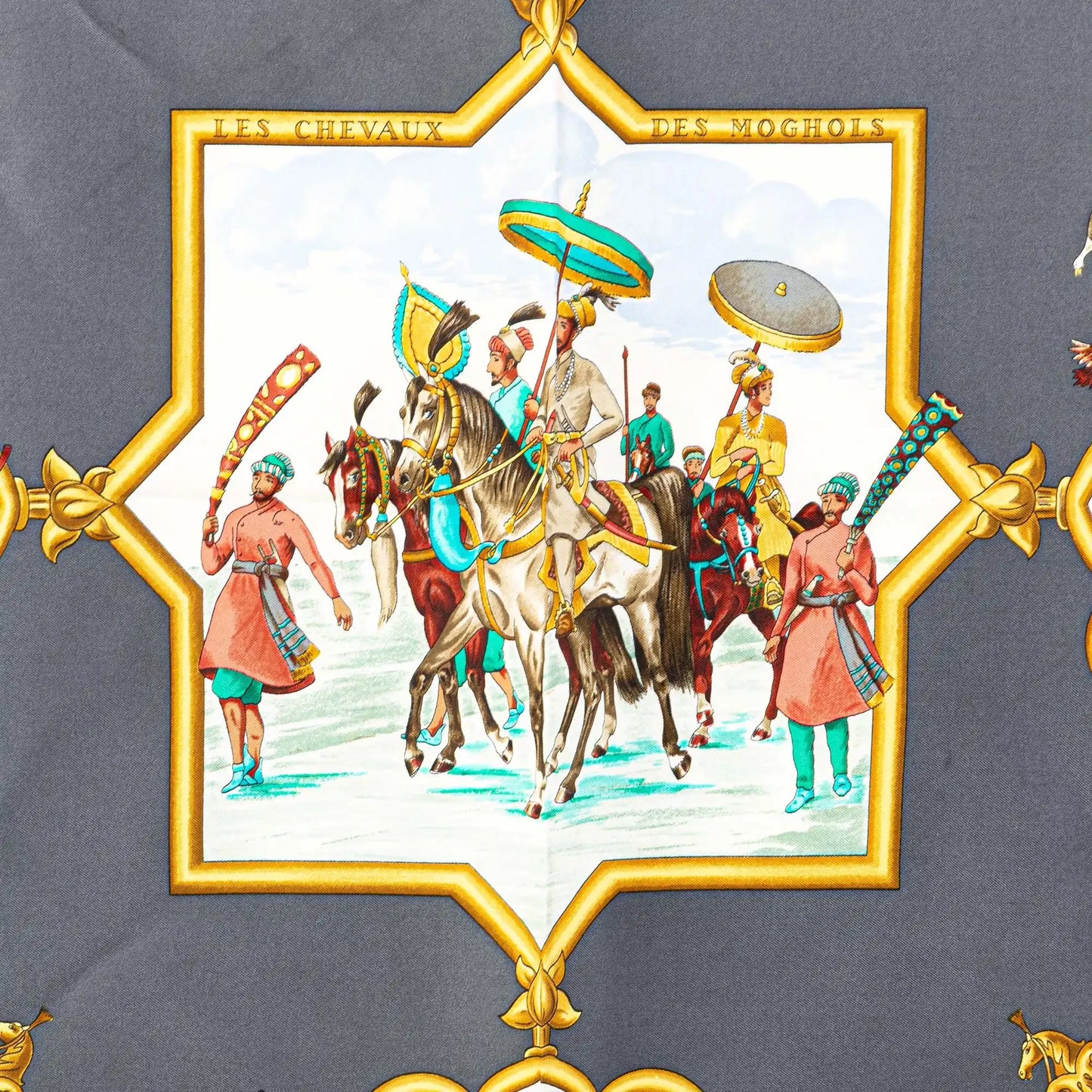 Hermès Les Chevaux des Moghols Silk Scarf