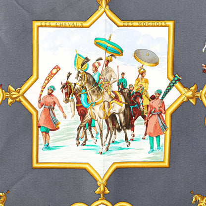 Hermès Les Chevaux des Moghols Silk Scarf