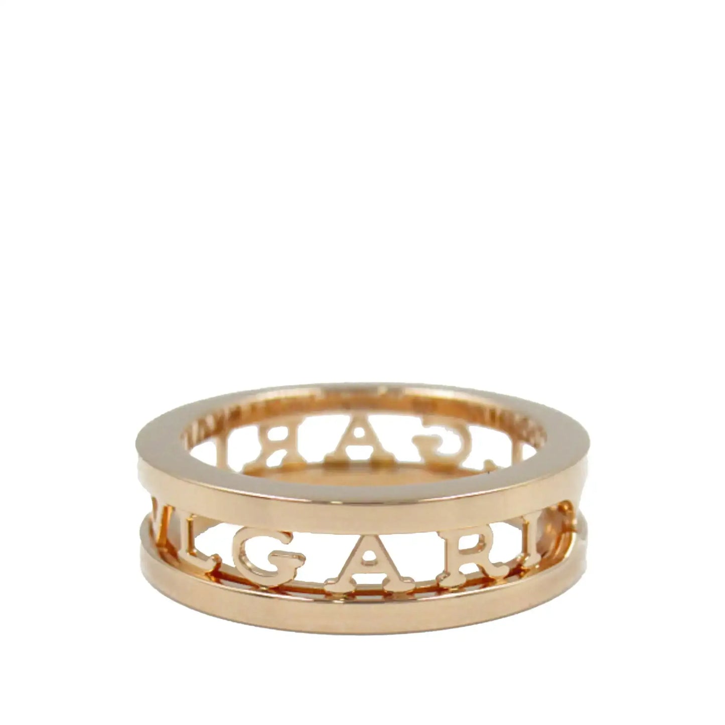 Bvlgari 18K Rose Gold B.Zero1 One Band Ring with Openword Logo Spiral