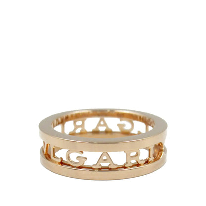 Bvlgari 18K Rose Gold B.Zero1 One Band Ring with Openword Logo Spiral