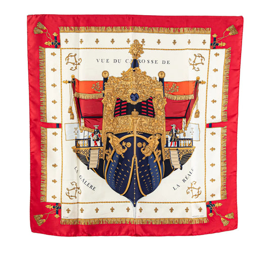 Hermès Vue Du Carosse De La Galere La Reale Silk Scarf