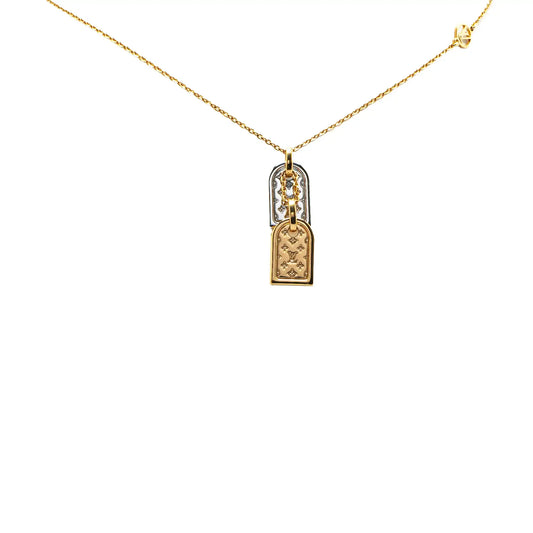 Louis Vuitton Gold Plated Nanogram Pendant Necklace