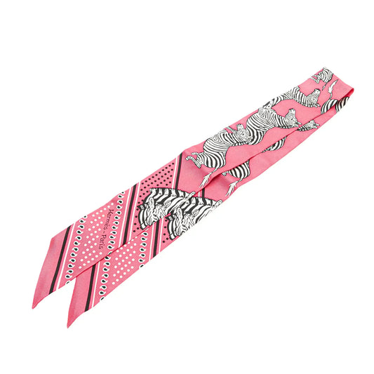 Hermès Les Zebres Silk Twilly Scarf