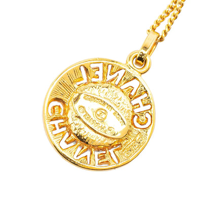 Chanel Gold Plated Faux Pearl Pendant Necklace